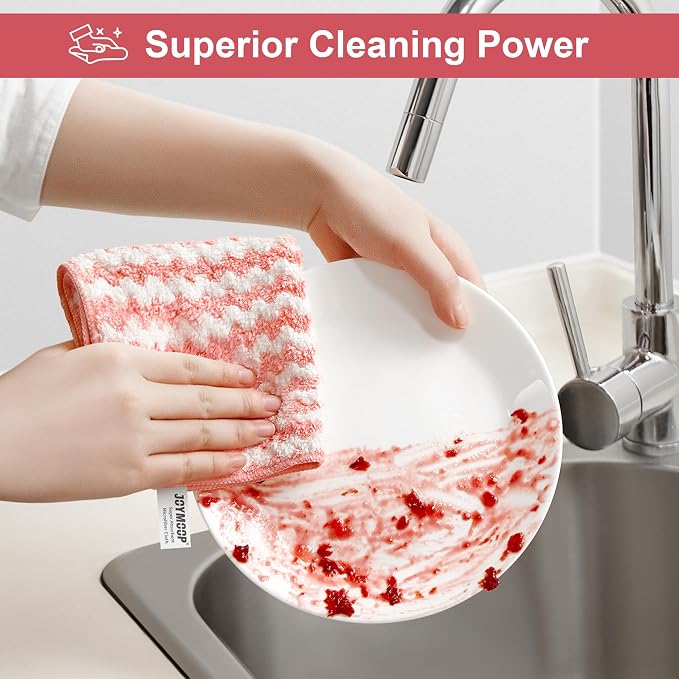 JOYMOOP 54 Packs Microfiber Cleaning Cloths, Super Absorbent Cleaning Cloths - Image 3