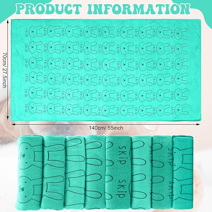Peryiter 8 Pcs Dog Drying Towels Bulk 55'' x 28'' Pet Grooming Absorbent - Image 2
