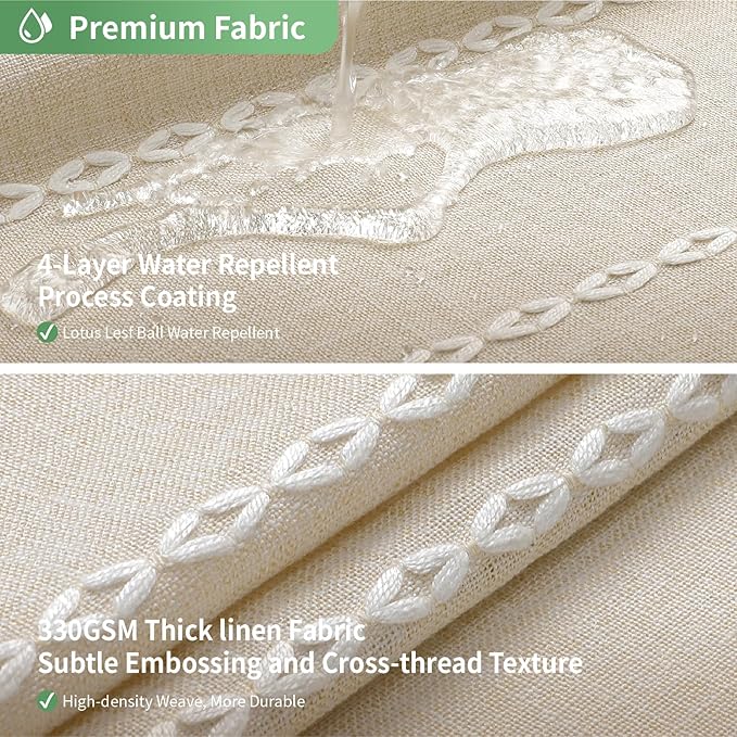 No Hook Extra Long Shower Curtain Set - Image 3