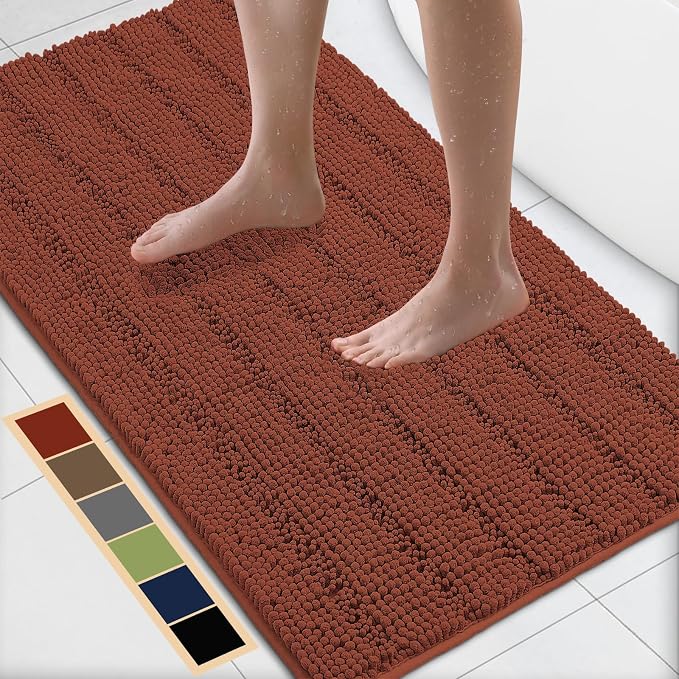 Bcoimo 44"×24" Chenille Bath Mat – Non-Slip by Bcoimo