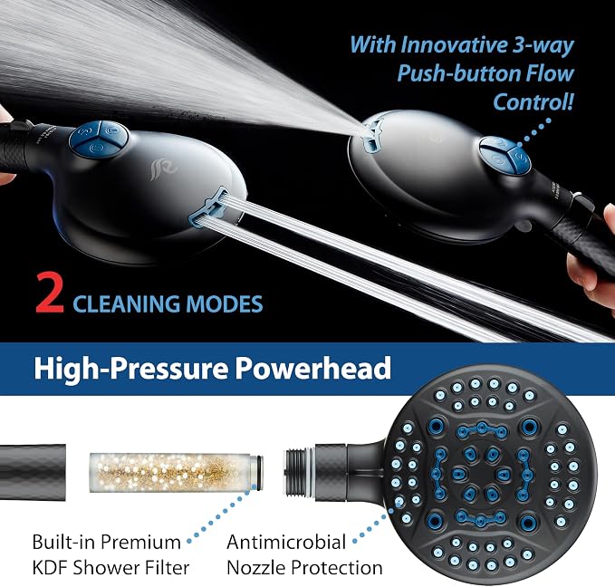 AquaCare 4X High Pressure 10-mode Filter Handheld Shower Head - Image 5