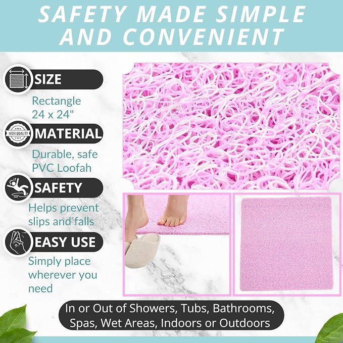 Enkosi Loofah Shower Mat Non-Slip - Image 4