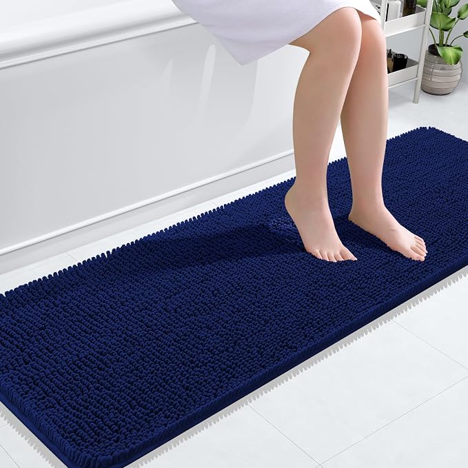 OLANLY Bathroom Rugs 59x20, Extra Soft Absorbent Chenille Bath Rugs, Rubber by OLANLY