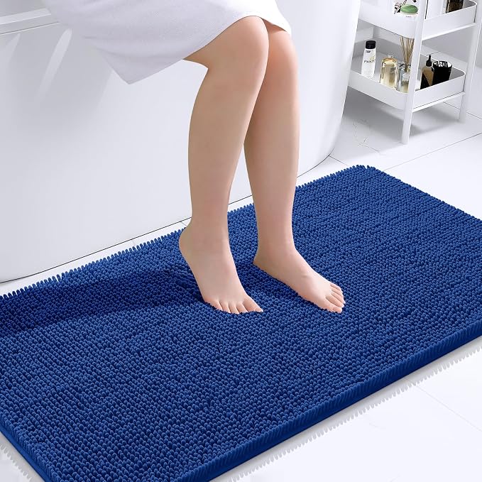 OLANLY Bathroom Rugs 44x24, Extra Soft Absorbent Chenille Bath Rugs, Rubber by OLANLY