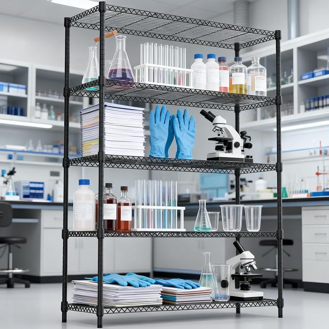 5 Tiers Shelf 1750 lbs Steel Storage Shelving Utility Shelving Unit Steel - Image 5