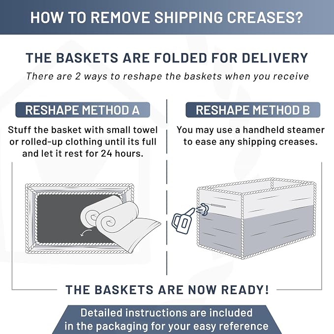 NaturalCozy 11.8"x8"x4.5” Storage Baskets - Image 6