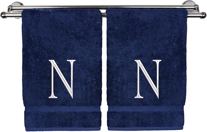 Monogrammed Hand Towel, Personalized Initial Gift, Extra Absorbent 100% Turkish by BareCotton