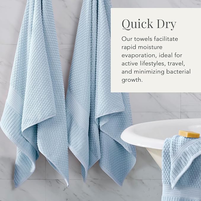 NY Loft 100% Cotton Bath Towel 4 Pack | Super Soft & Absorbent Quick-Dry Bath - Image 3