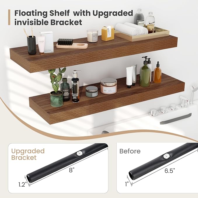 Heimlove 24 x 12 Inch Deep Floating Shelves Wall Mounted - Image 4