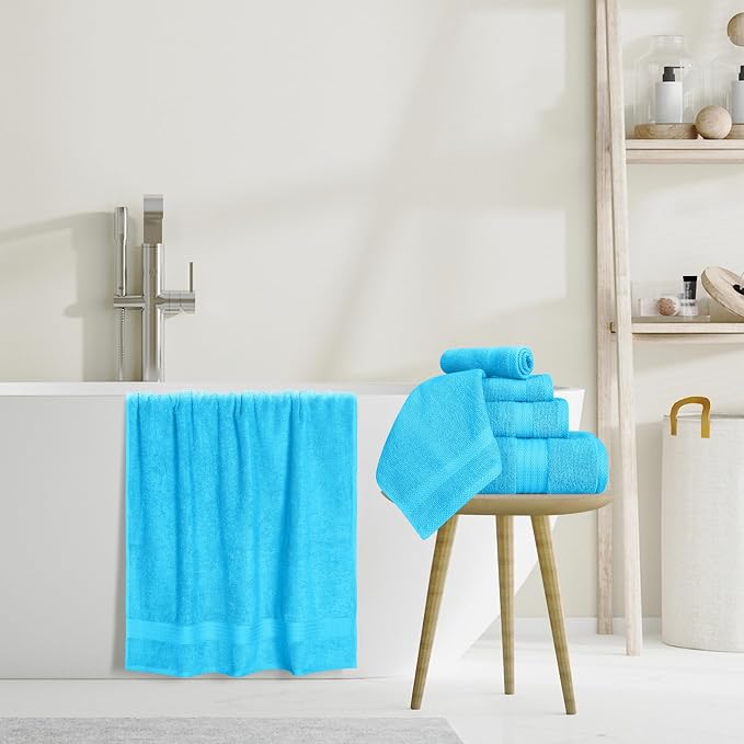 GLAMBURG Ultra Soft 8-Piece Towel Set -100% Pure Ringspun Cotton, Contains 2 - Image 5