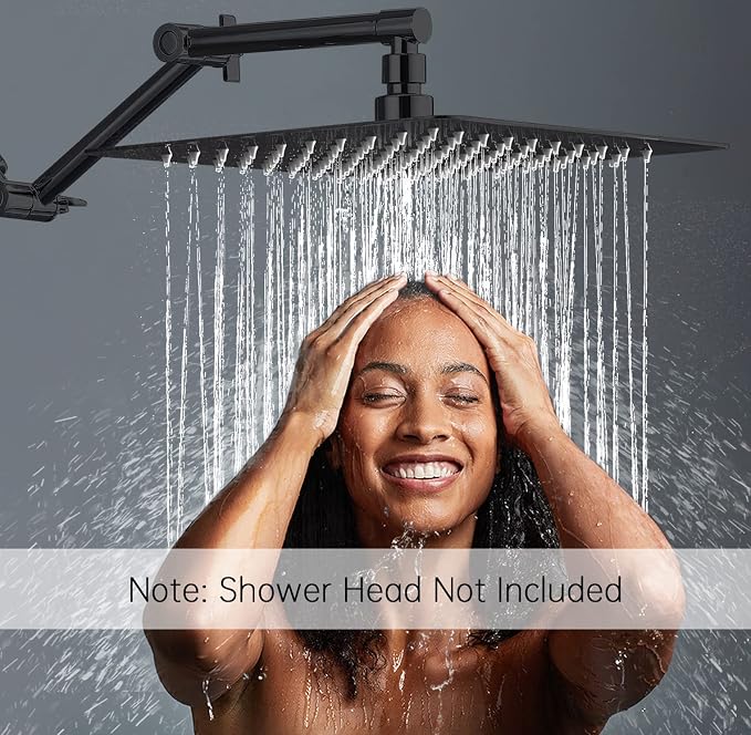 G-Promise 13 Inch Shower Head Extension Arm, Solid Brass Height & Angle - Image 2