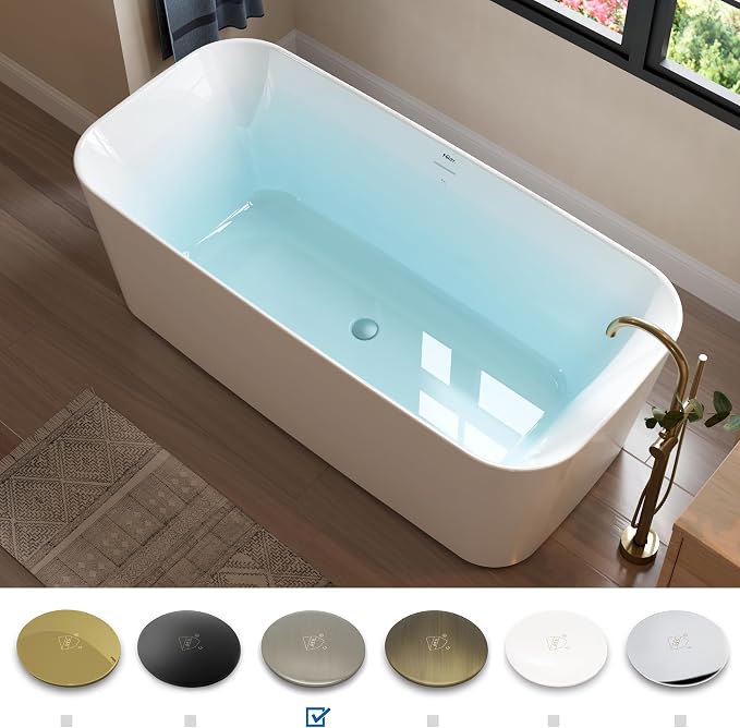 FerdY Maui 67" Acrylic Freestanding Bathtub, Contemporary Elegant Design - Image 3