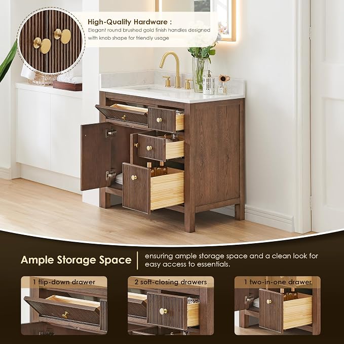 ALTAIR 36 Bathroom Vanity with Sink Mordern Freestanding Single Vanities Large - Image 4