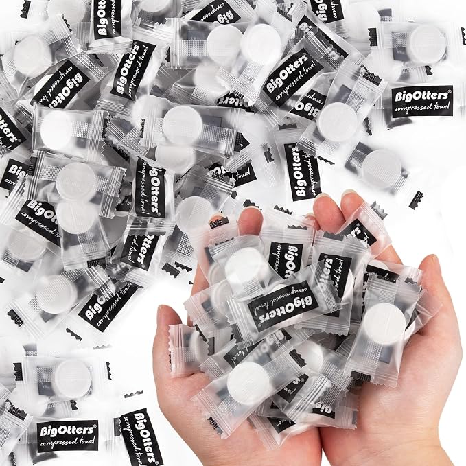 BigOtters 100PCS Compressed Towels, Disposable Face Towels by Bigotters
