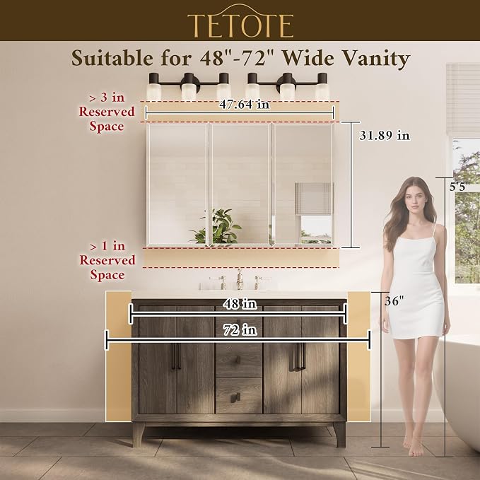 TETOTE 48 x 32 Medicine Cabinet - Image 9