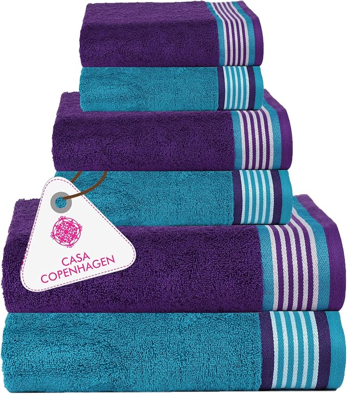 CASA COPENHAGEN Designed in Denmark 550 GSM 2 Large Bath Towels 2 Large Hand by CASACOPENHAGEN
