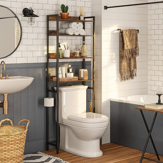 Over The Toilet Storage Rack, 4 Tier Bathroom Organizer Over Toilet, by MAHANCRIS
