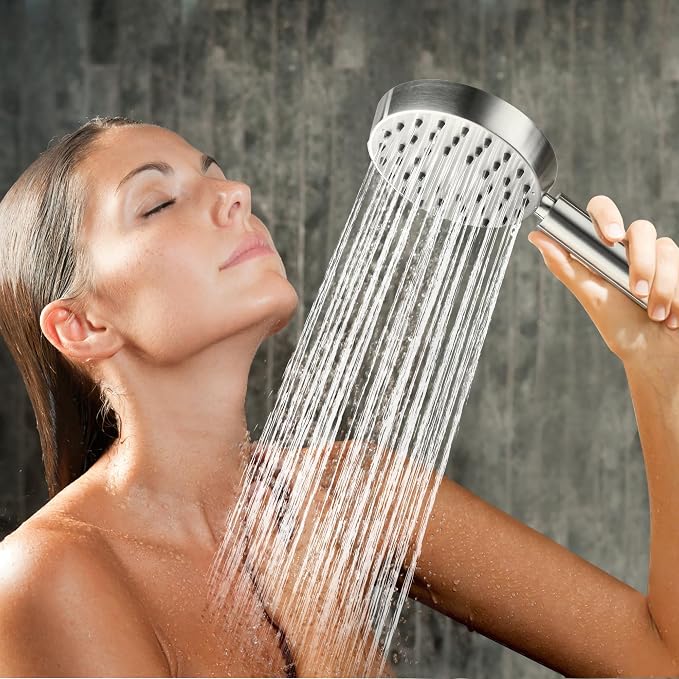 G-Promise Solid Metal Brushed Nickel Handheld Shower Head - Image 3