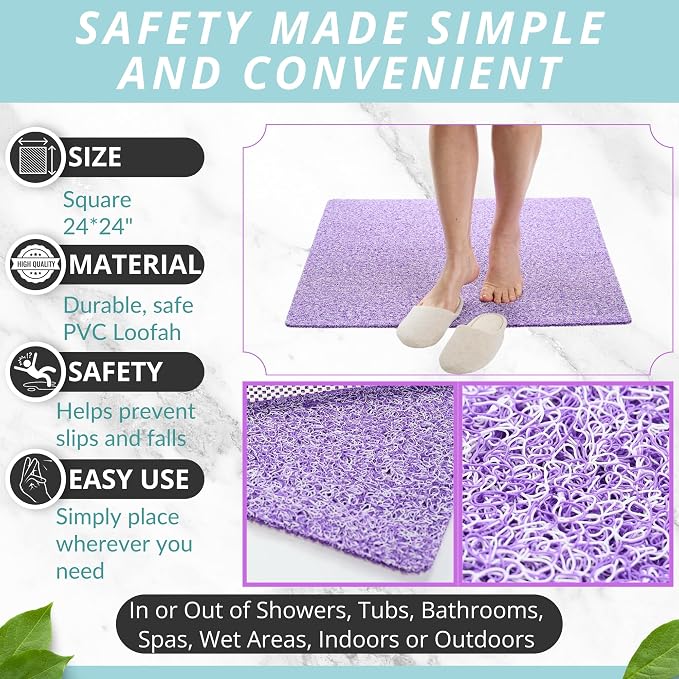 Enkosi Loofah Shower Mat Non-Slip - Image 3