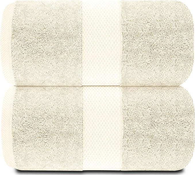 White Classic Luxury Soft Ivory Bath Sheet Towels - Image 2