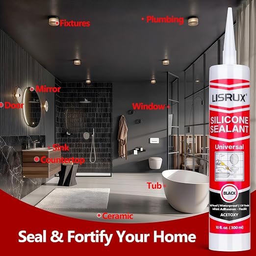 Black RTV Advanced Silicone Sealant & Caulk, 100% Silicone Black Caulking - Image 7