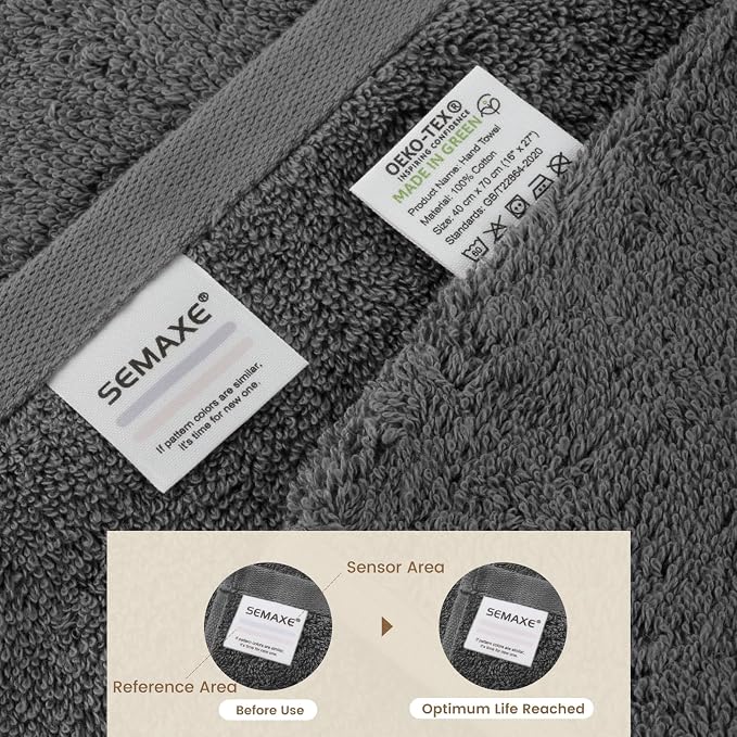 SEMAXE Grey Bath Towel, 100% Cotton Towel - Image 4