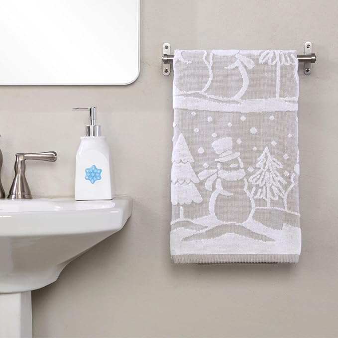 SKL Home Christmas/Winter Scenic Snowmen 100% Cotton Premium Bath Towel - Image 2