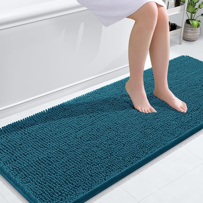 OLANLY Bathroom Rugs 59x24, Extra Soft Absorbent Chenille Bath Rugs, Rubber by OLANLY