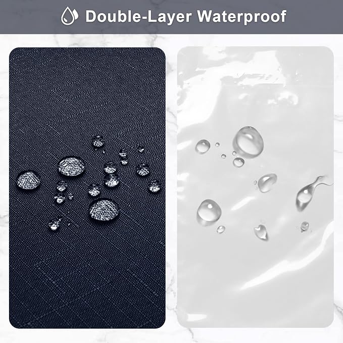 MitoVilla 3 in 1 Shower Curtain Set, Waterproof Fabric Hotel Bathroom Curtain - Image 5