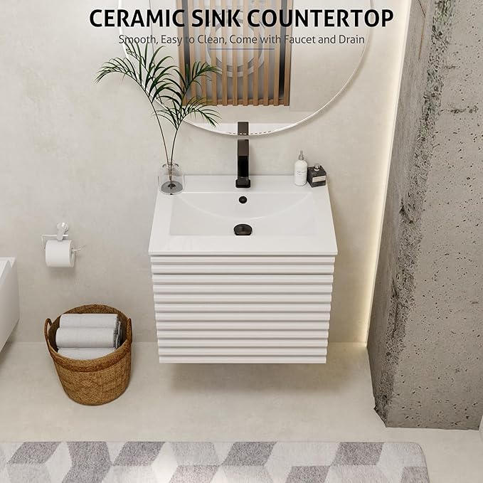 eclife 24" Floating Bathroom Vanity - Image 6