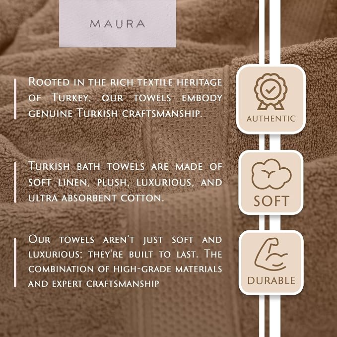 MAURA Biege Bath Towel Set of 8 - Image 7