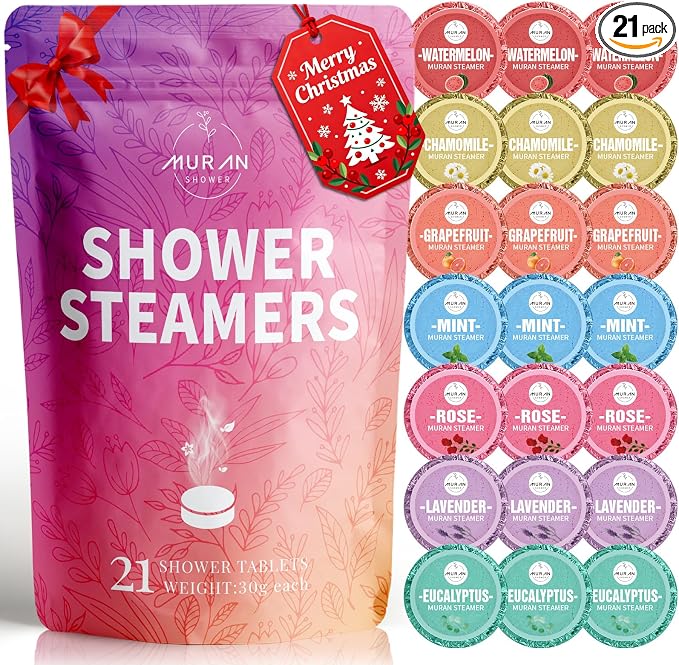 Shower Steamers Aromatherapy 21-Pack Shower Bombs Christmas Gifts by MURAN+SHOWER