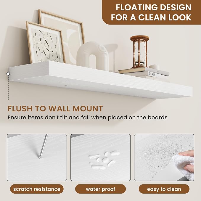 fuqing Floating Shelves for Wall, Wall Mounted Wood Floating Shelf - Image 5