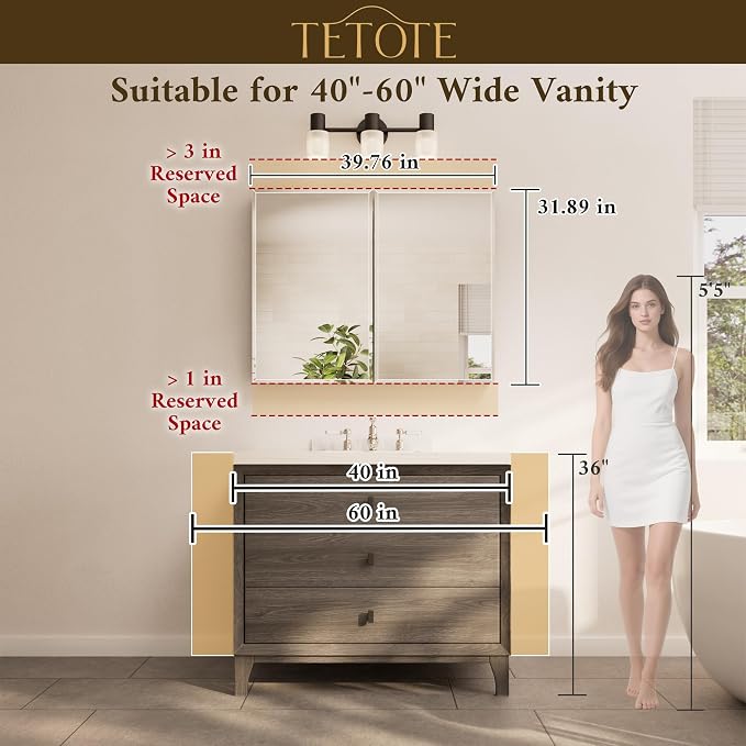 TETOTE 40 x 32 Medicine Cabinet - Image 9
