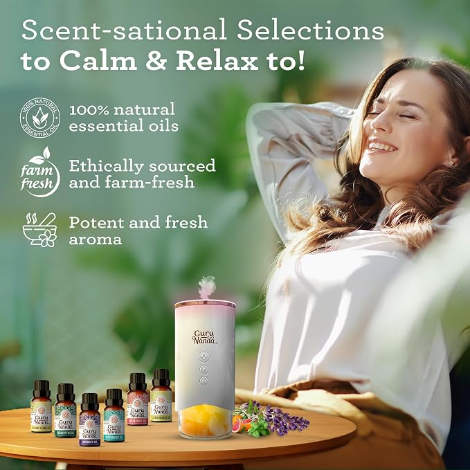GuruNanda Essential Oils Set for Diffusers, 100% Pure, Aromatherapy, Candle & - Image 3