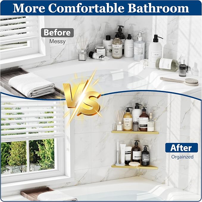 Corner Shower Shelves, 10” Recessed Tile Shower Shelf, 304 Stainless Steel - Image 6