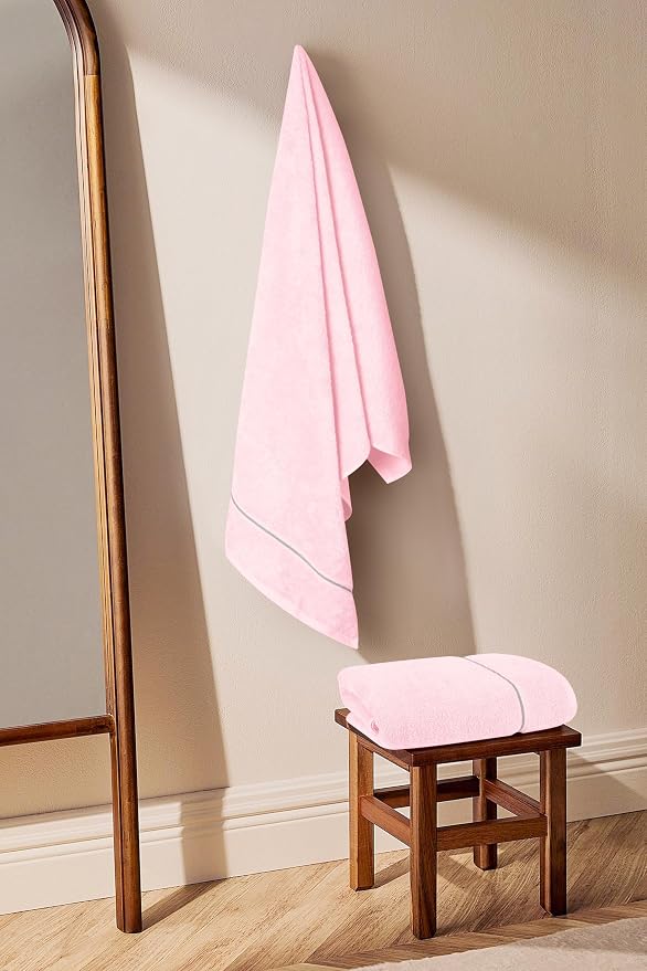 MyOwn Cotton 2 Pack Oversized Bath Towel Set 28x55 inches, Large Bath Towels - Image 4
