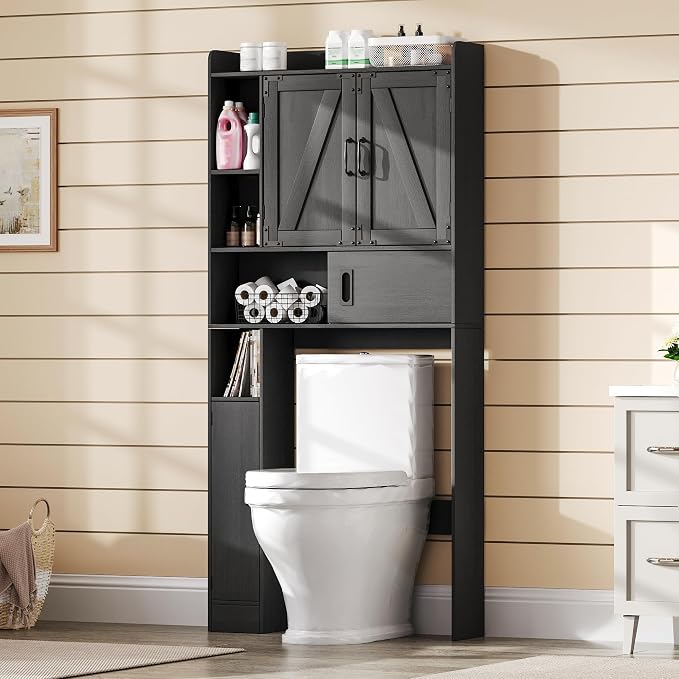 ChooChoo Over The Toilet Storage Cabinet, Farmhouse Bathroom Shelf Over Toilet by ChooChoo