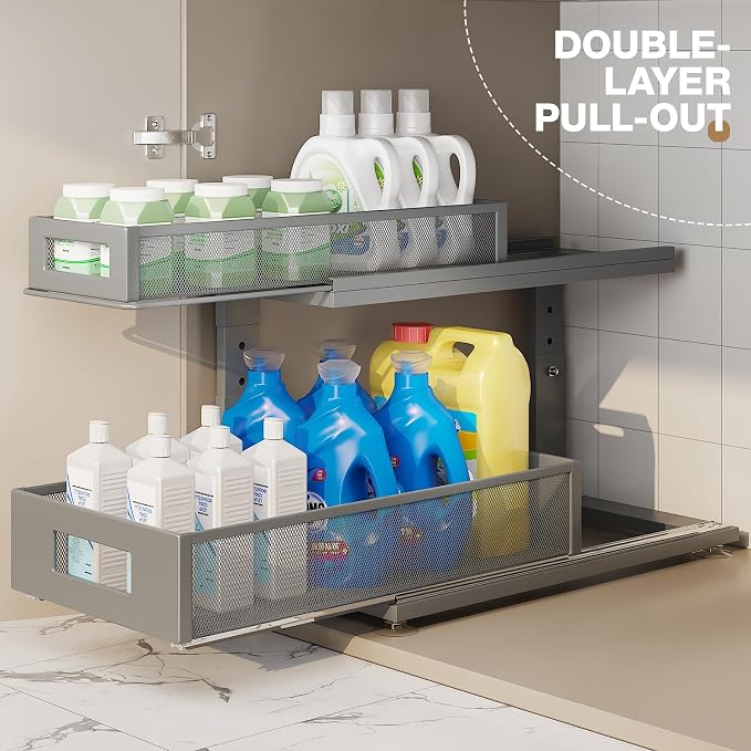 2 Pack 18.5IN-Depth Under Sink Organizer - Image 4