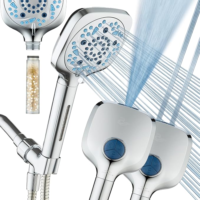 AquaCare High Pressure 10 Spray Mode Filtered Showerhead by AquaCare