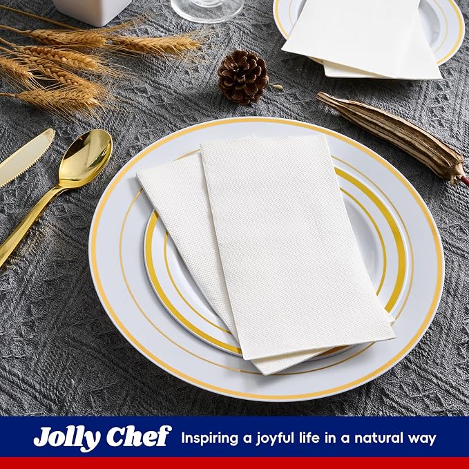 JOLLY CHEF 200 Pack Disposable Paper Napkins, Soft Bathroom Napkins - Image 4