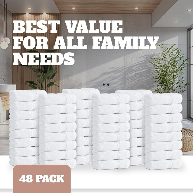 Wealuxe White Washcloths 48 Pack - Image 4