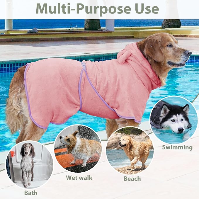 Dog Bathrobe Super Absorbent Towel Robe - Image 5