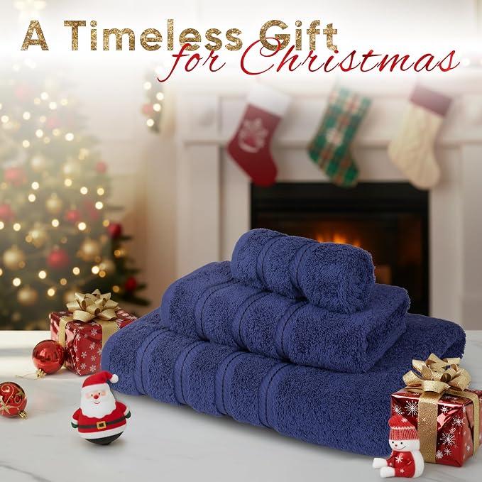 American Soft Linen Premium 3 Piece Towel Set, 1 Bath Towel 1 Hand Towel 1 - Image 2