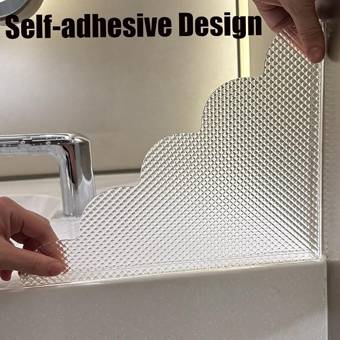 2PCS Shower Splash Guard for Bathtub Corner, 9.1 x 11.5 inches, Adhesive Water - Image 7