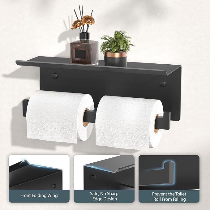 FORIOUS Black Toilet Paper Holder - Image 3