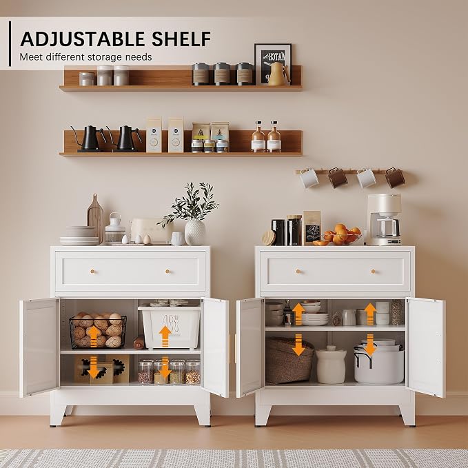 Metal Sideboard Cabinet, Buffet Storage Cabinet, Coffee Bar - Image 4