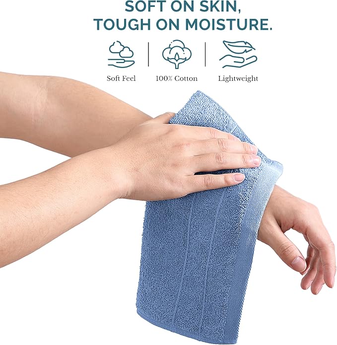 Casa Platino 100% Cotton Wash Cloths 6 Pack - Image 4