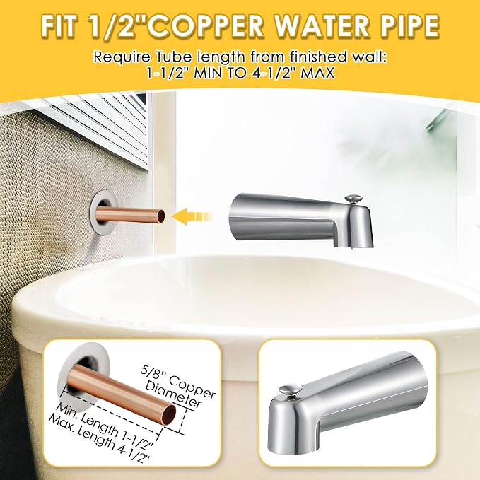 Enhon 7 Inch Slip on Tub Spout - Image 4