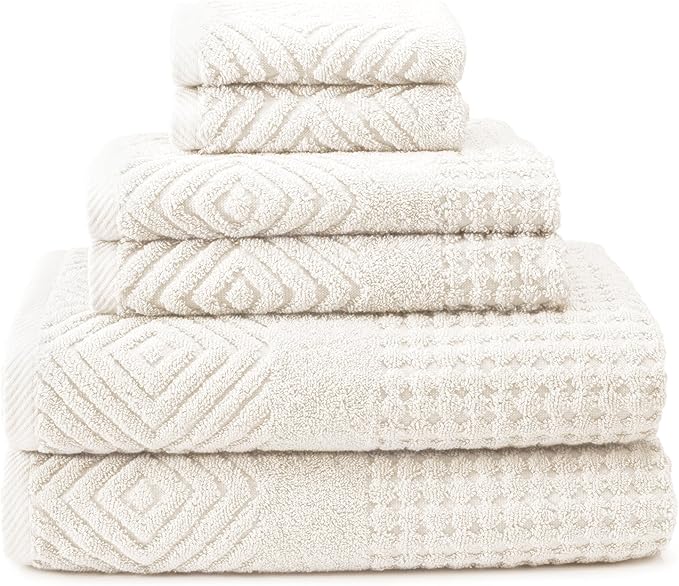 Texere 100% Organic Cotton Diamond Jacquard Luxury Bath Towel Sets by TexereSilk